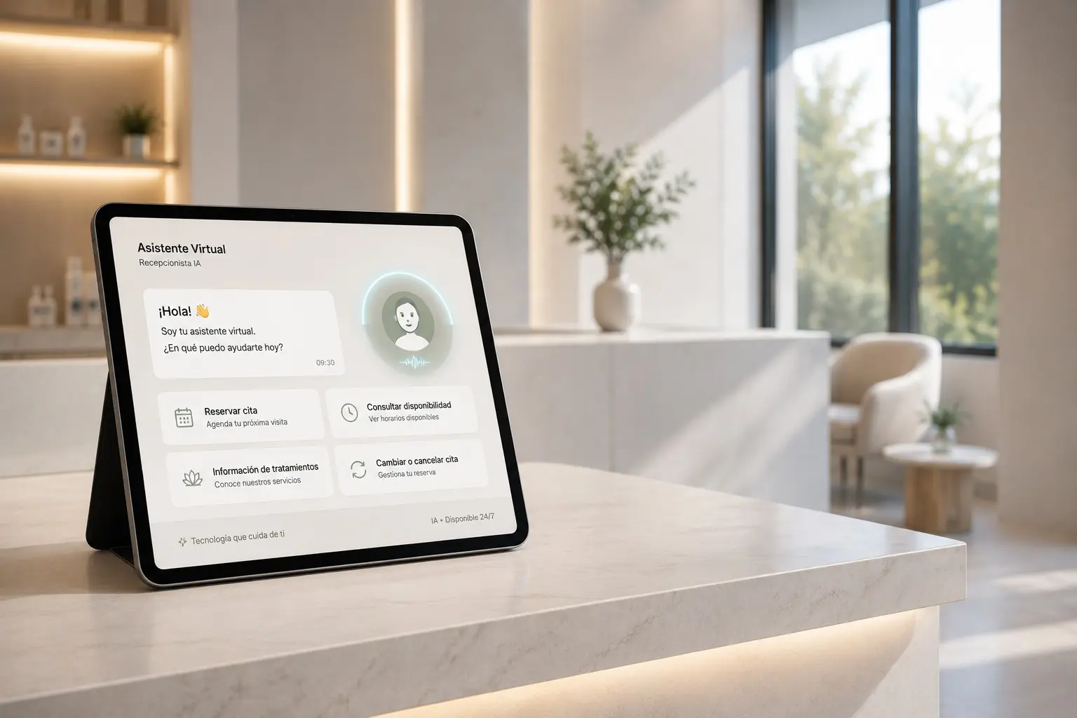 Recepcionista virtual con IA para clínicas estéticas: guía completa